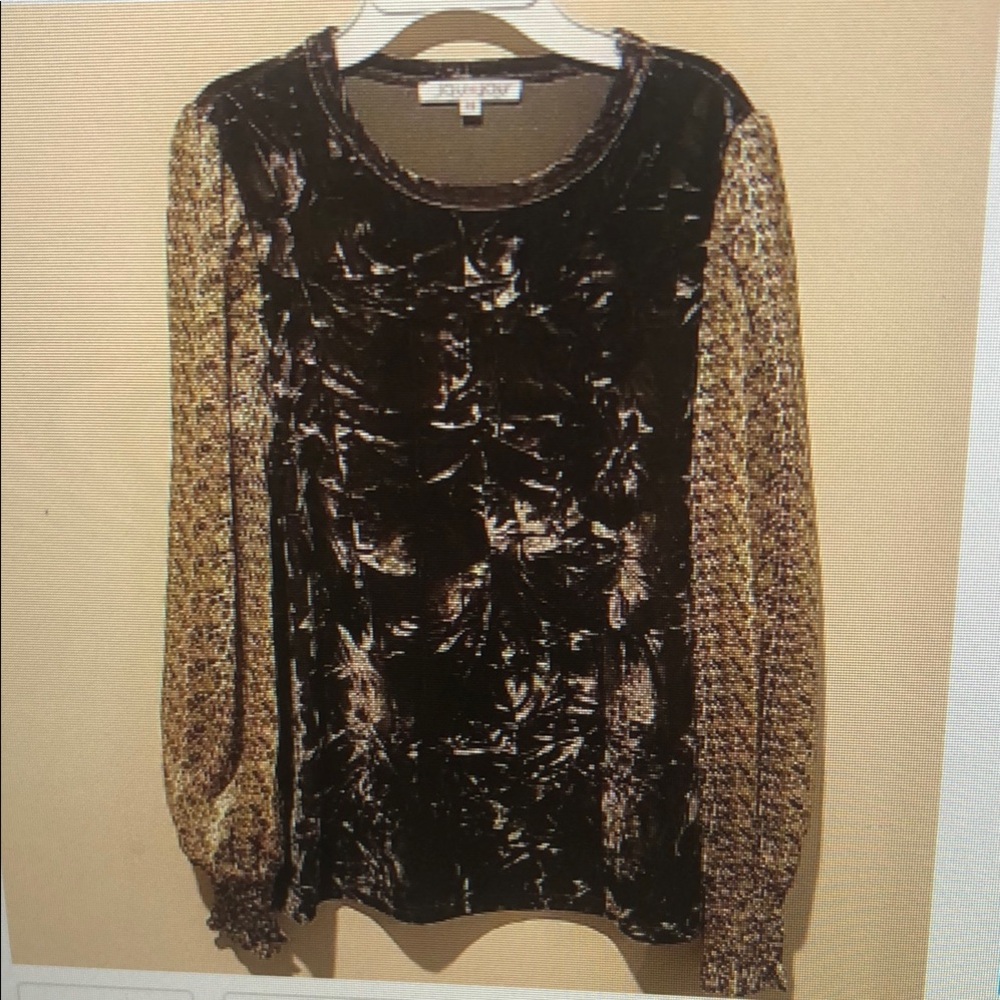 ❤️ JOY JOY CRUSHED VELVET PUFF SLEEVE TOP, XS